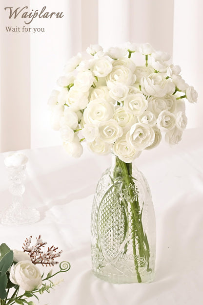 Yastouay Ranunculus Artificial Flowers,18 Pcs Faux Silk Mini Peonies Bulk Flowers for Vase,Wedding Flowers Bouquet for Table Centerpieces Arrangement