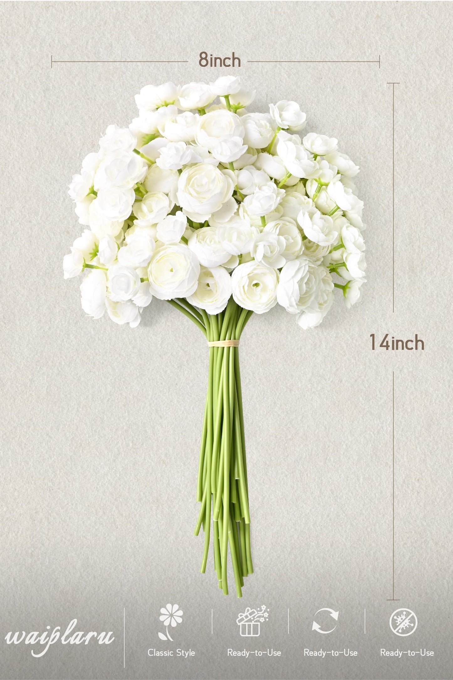 Yastouay Ranunculus Artificial Flowers,18 Pcs Faux Silk Mini Peonies Bulk Flowers for Vase,Wedding Flowers Bouquet for Table Centerpieces Arrangement