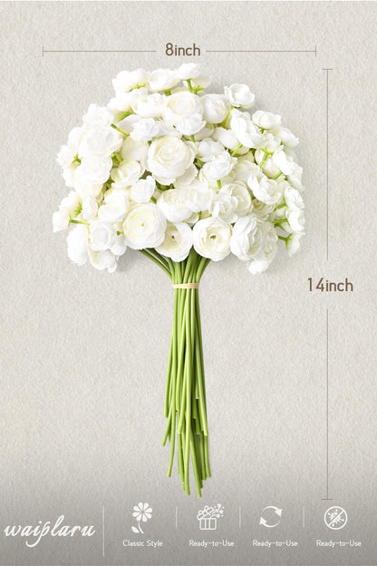 Yastouay Ranunculus Artificial Flowers,18 Pcs Faux Silk Mini Peonies Bulk Flowers for Vase,Wedding Flowers Bouquet for Table Centerpieces Arrangement